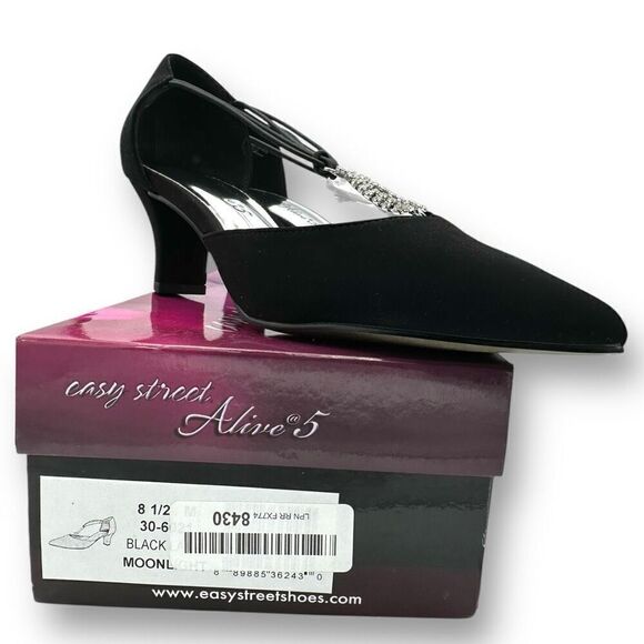 NWT Easy Street Womens Pointed Toe Moonlight Evening Pumps Black Size 8.5 - Picture 1 of 11